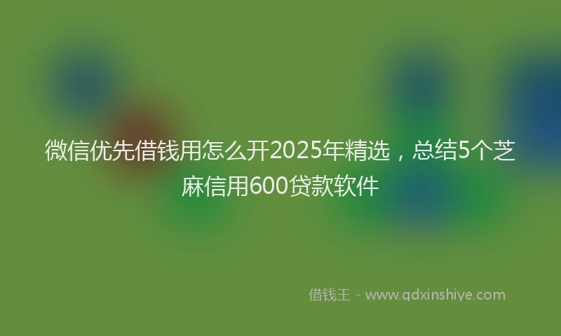 微信优先借钱用怎么开2025年精选，总结5个芝麻信用600贷款软件