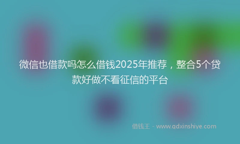 微信也借款吗怎么借钱2025年推荐，整合5个贷款好做不看征信的平台