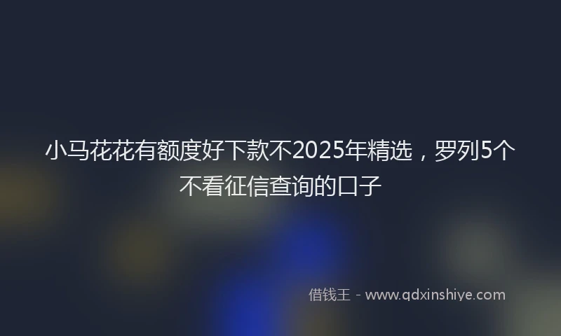 小马花花有额度好下款不2025年精选，罗列5个不看征信查询的口子