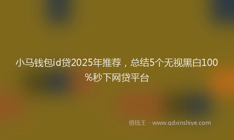 小马钱包id贷2025年推荐，总结5个无视黑白100%秒下网贷平台