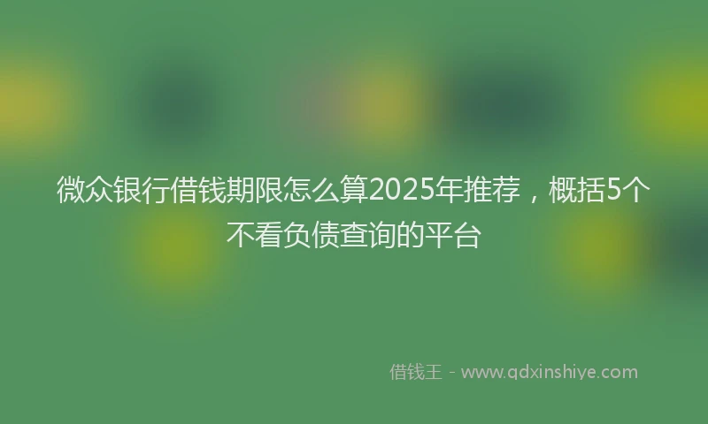 微众银行借钱期限怎么算2025年推荐，概括5个不看负债查询的平台