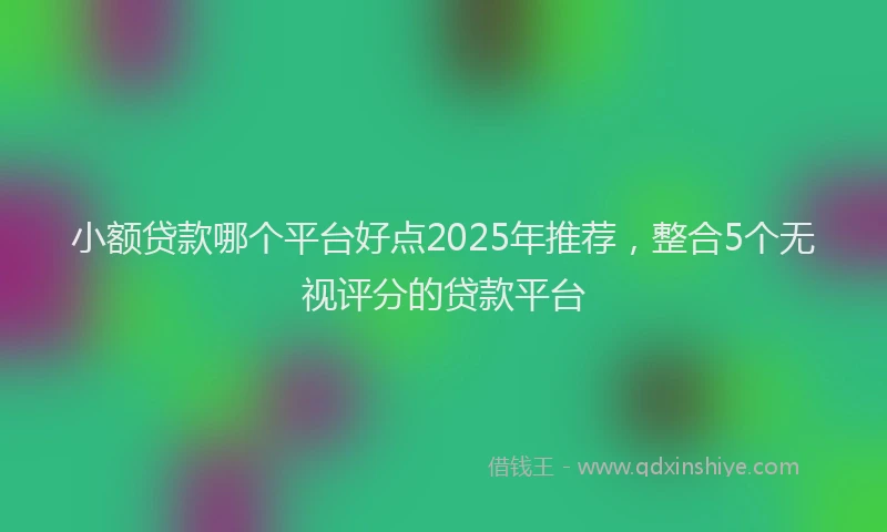 小额贷款哪个平台好点2025年推荐，整合5个无视评分的贷款平台