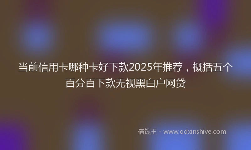 当前信用卡哪种卡好下款2025年推荐，概括五个百分百下款无视黑白户网贷