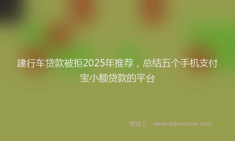 建行车贷款被拒2025年推荐，总结五个手机支付宝小额贷款的平台