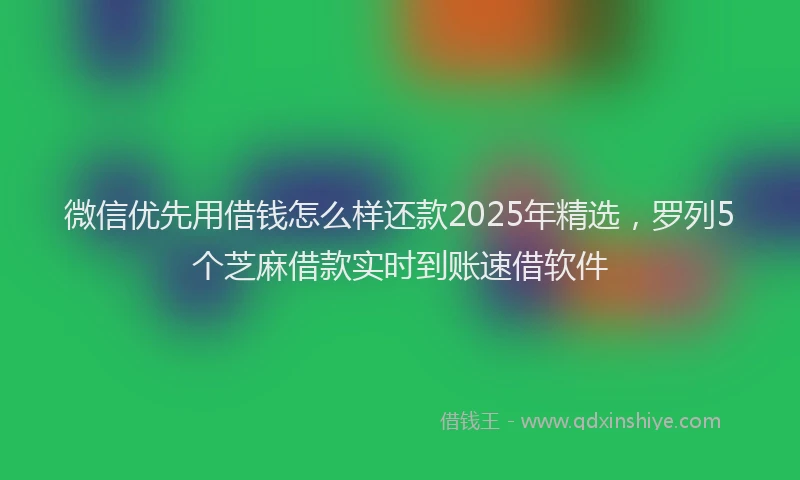 微信优先用借钱怎么样还款2025年精选，罗列5个芝麻借款实时到账速借软件