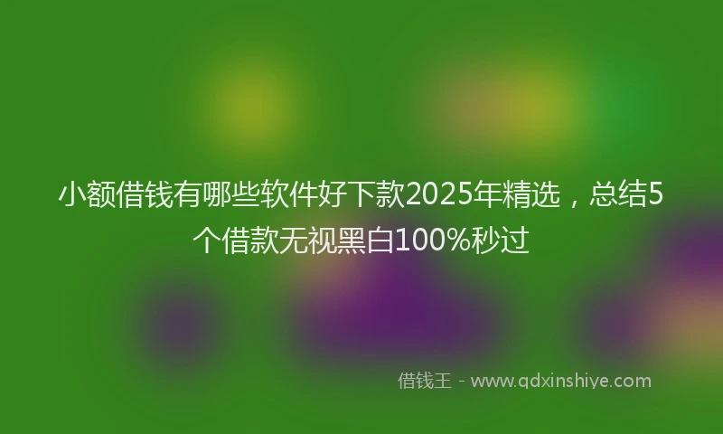 小额借钱有哪些软件好下款2025年精选，总结5个借款无视黑白100%秒过