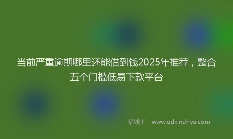 当前严重逾期哪里还能借到钱2025年推荐，整合五个门槛低易下款平台