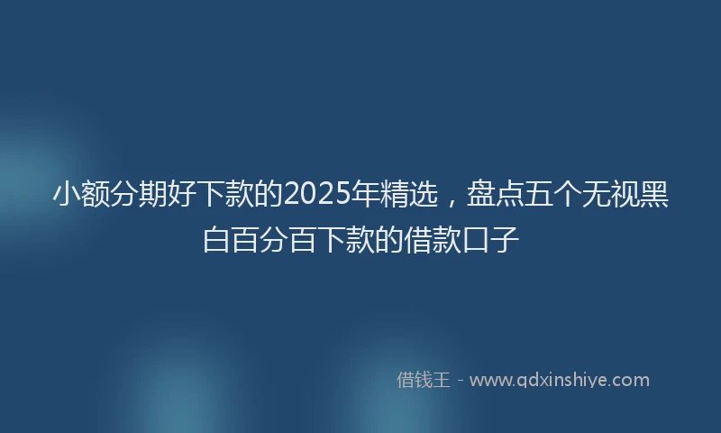 小额分期好下款的2025年精选，盘点五个无视黑白百分百下款的借款口子