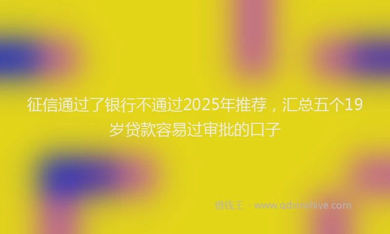征信通过了银行不通过2025年推荐，汇总五个19岁贷款容易过审批的口子