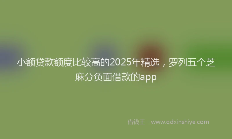 小额贷款额度比较高的2025年精选，罗列五个芝麻分负面借款的app