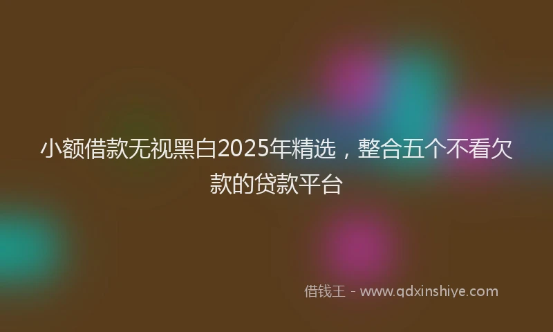 小额借款无视黑白2025年精选，整合五个不看欠款的贷款平台