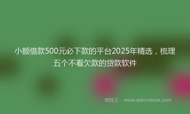 小额借款500元必下款的平台2025年精选，梳理五个不看欠款的贷款软件