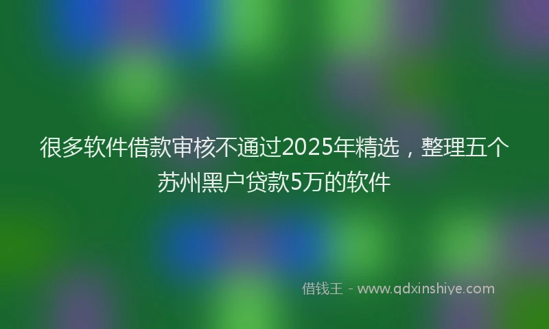 很多软件借款审核不通过2025年精选，整理五个苏州黑户贷款5万的软件