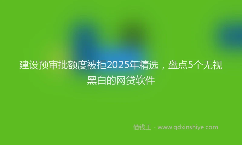 建设预审批额度被拒2025年精选，盘点5个无视黑白的网贷软件