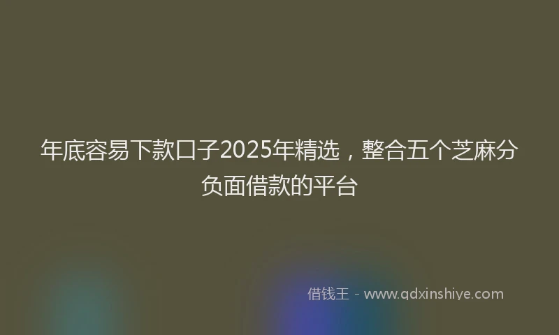 年底容易下款口子2025年精选，整合五个芝麻分负面借款的平台