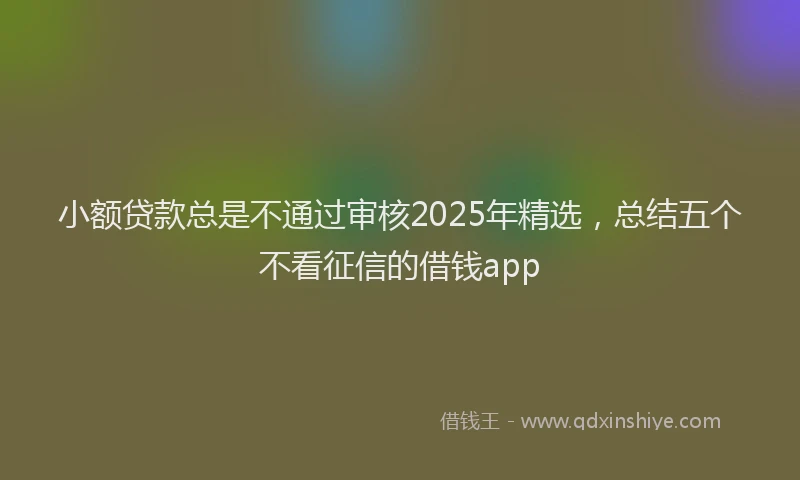 小额贷款总是不通过审核2025年精选，总结五个不看征信的借钱app