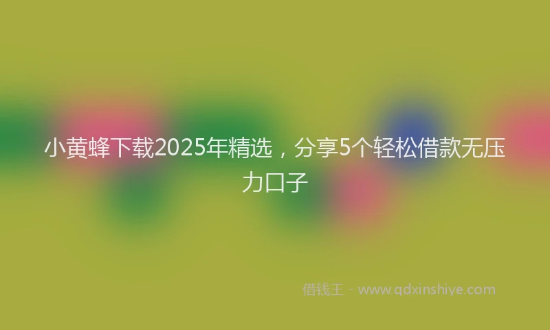 小黄蜂下载2025年精选，分享5个轻松借款无压力口子
