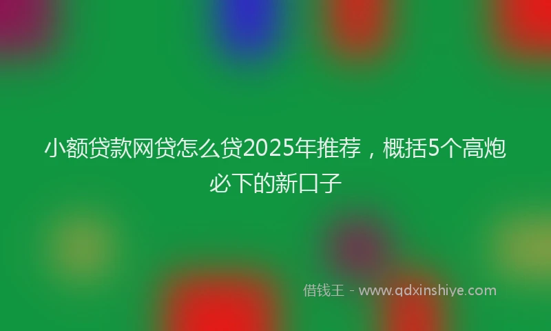 小额贷款网贷怎么贷2025年推荐，概括5个高炮必下的新口子