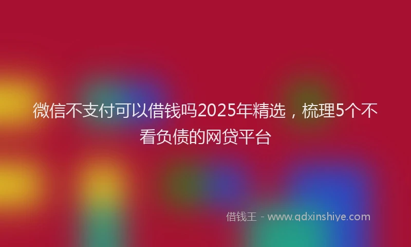 微信不支付可以借钱吗2025年精选，梳理5个不看负债的网贷平台