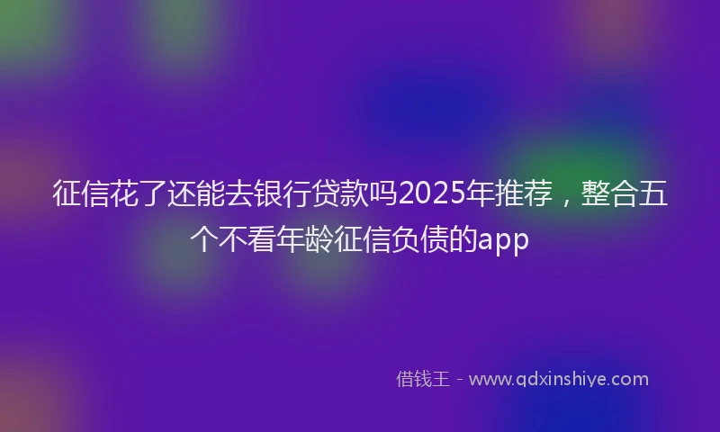 征信花了还能去银行贷款吗2025年推荐，整合五个不看年龄征信负债的app