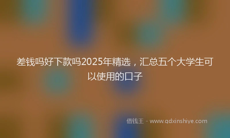 差钱吗好下款吗2025年精选，汇总五个大学生可以使用的口子