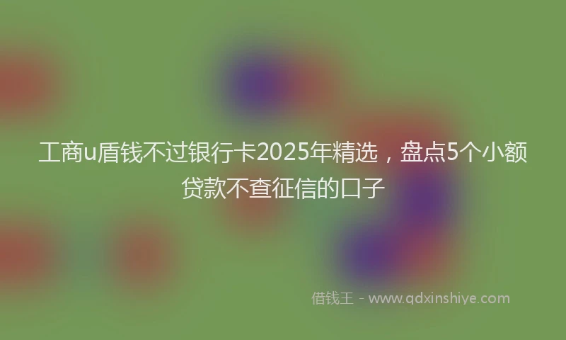 工商u盾钱不过银行卡2025年精选，盘点5个小额贷款不查征信的口子