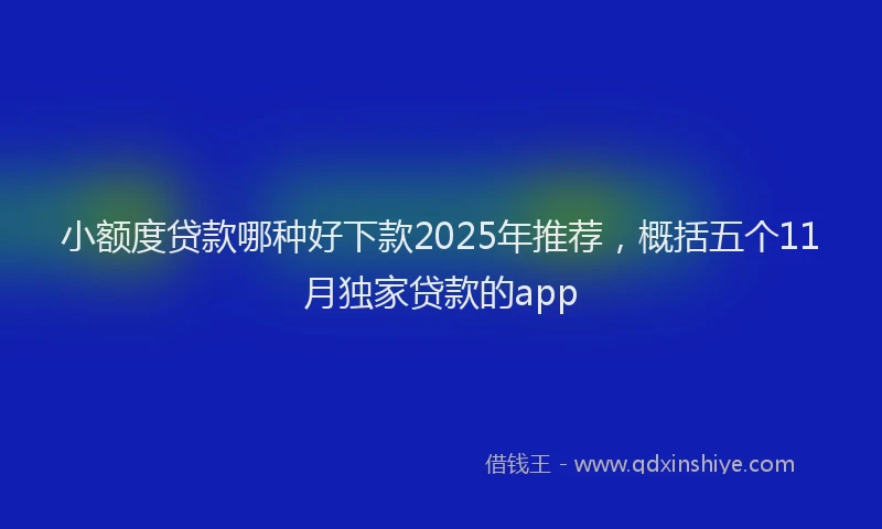 小额度贷款哪种好下款2025年推荐，概括五个11月独家贷款的app