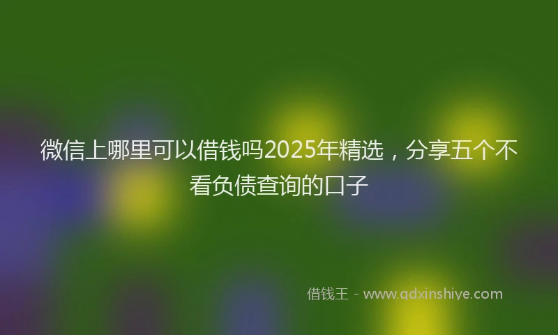 微信上哪里可以借钱吗2025年精选，分享五个不看负债查询的口子