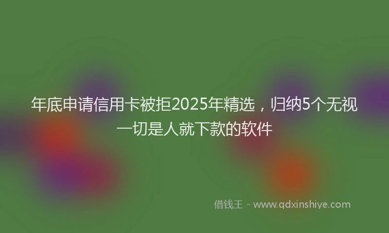 年底申请信用卡被拒2025年精选，归纳5个无视一切是人就下款的软件