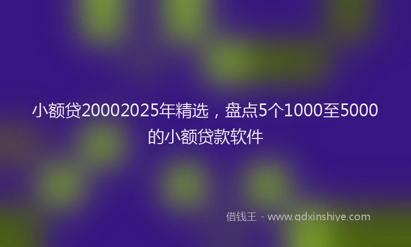 小额贷20002025年精选，盘点5个1000至5000的小额贷款软件