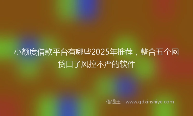 小额度借款平台有哪些2025年推荐，整合五个网贷口子风控不严的软件