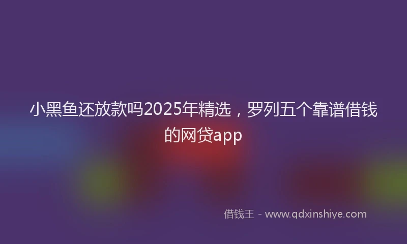 小黑鱼还放款吗2025年精选，罗列五个靠谱借钱的网贷app