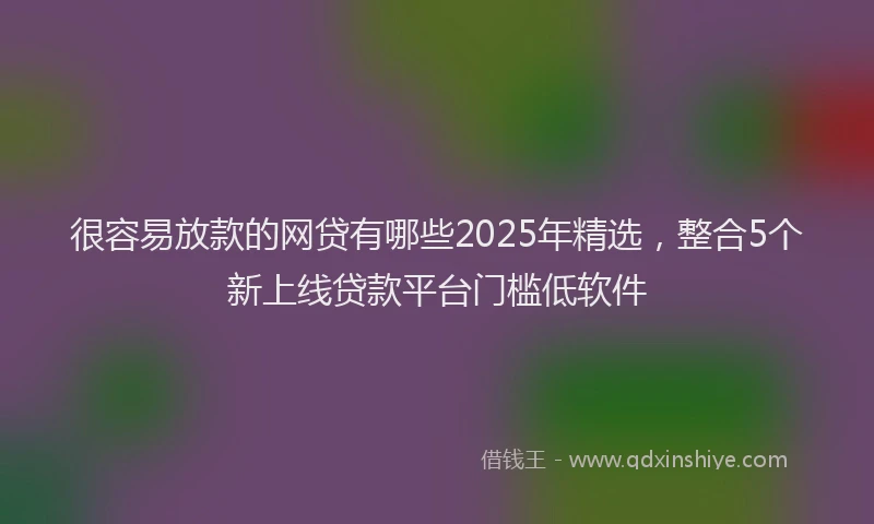 很容易放款的网贷有哪些2025年精选，整合5个新上线贷款平台门槛低软件