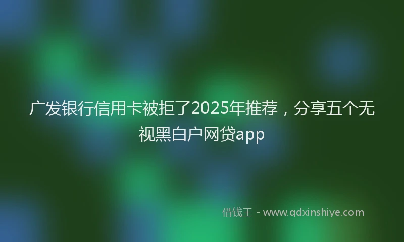 广发银行信用卡被拒了2025年推荐，分享五个无视黑白户网贷app