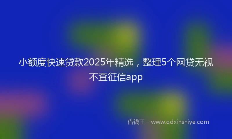 小额度快速贷款2025年精选，整理5个网贷无视不查征信app