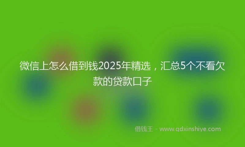 微信上怎么借到钱2025年精选，汇总5个不看欠款的贷款口子