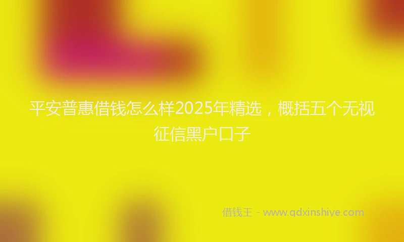 平安普惠借钱怎么样2025年精选，概括五个无视征信黑户口子
