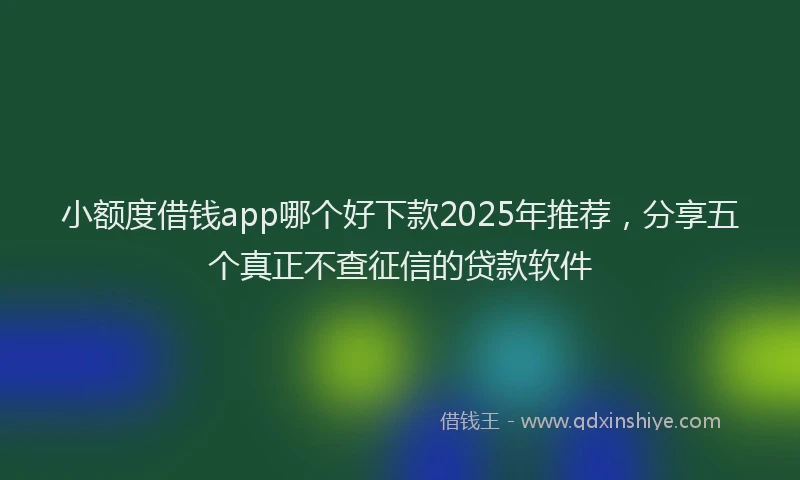 小额度借钱app哪个好下款2025年推荐，分享五个真正不查征信的贷款软件