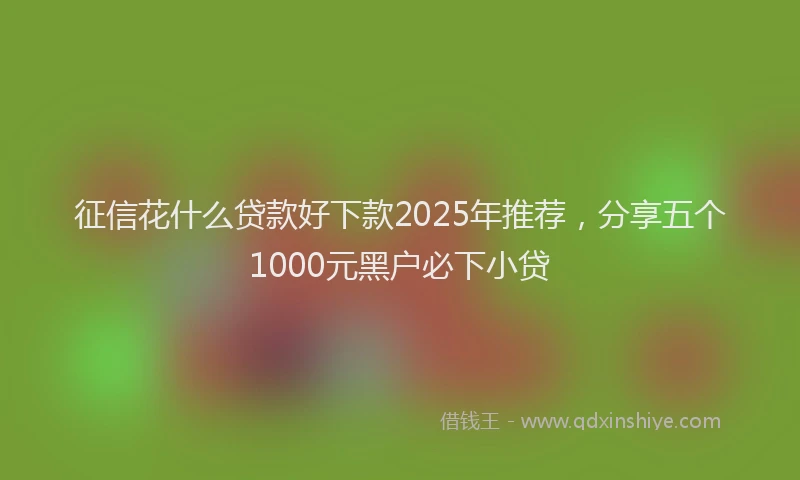 征信花什么贷款好下款2025年推荐，分享五个1000元黑户必下小贷