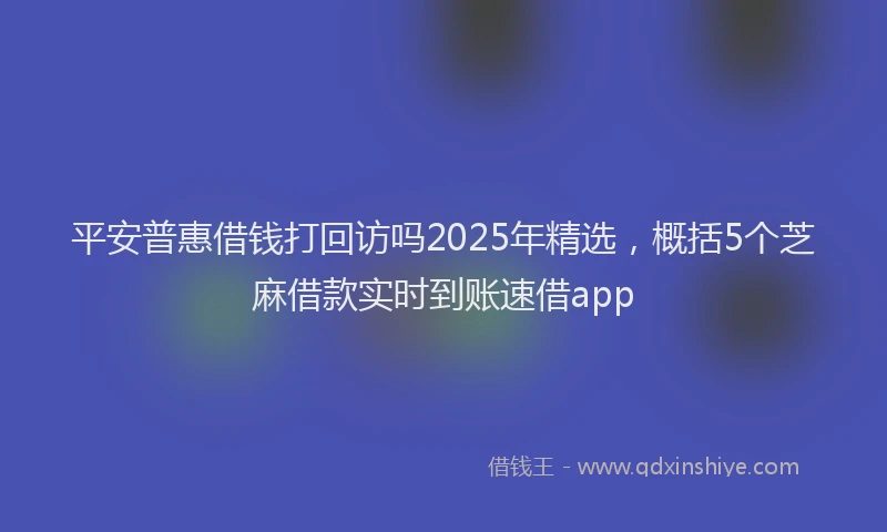 平安普惠借钱打回访吗2025年精选，概括5个芝麻借款实时到账速借app