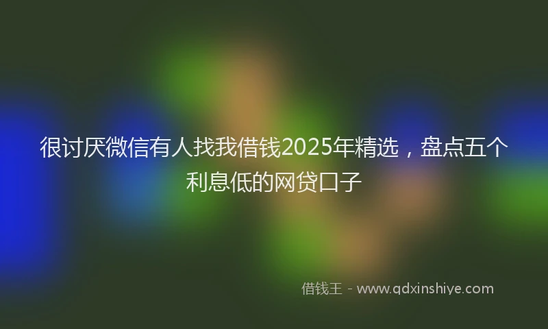 很讨厌微信有人找我借钱2025年精选，盘点五个利息低的网贷口子