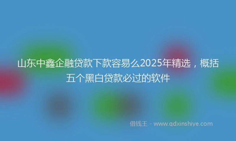 山东中鑫企融贷款下款容易么2025年精选，概括五个黑白贷款必过的软件