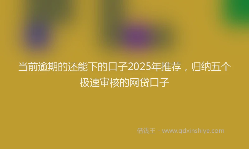 当前逾期的还能下的口子2025年推荐，归纳五个极速审核的网贷口子