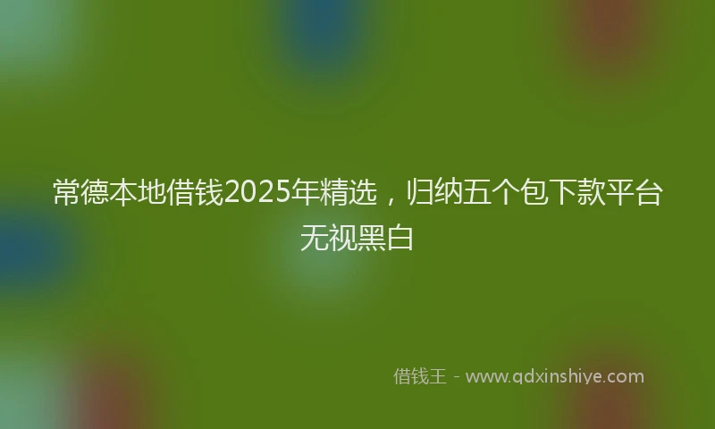 常德本地借钱2025年精选，归纳五个包下款平台无视黑白
