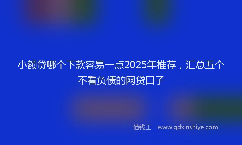小额贷哪个下款容易一点2025年推荐，汇总五个不看负债的网贷口子