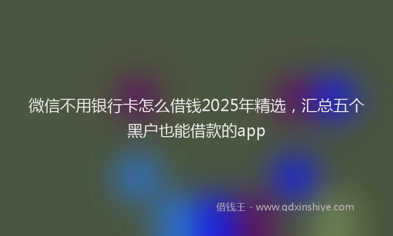 微信不用银行卡怎么借钱2025年精选，汇总五个黑户也能借款的app