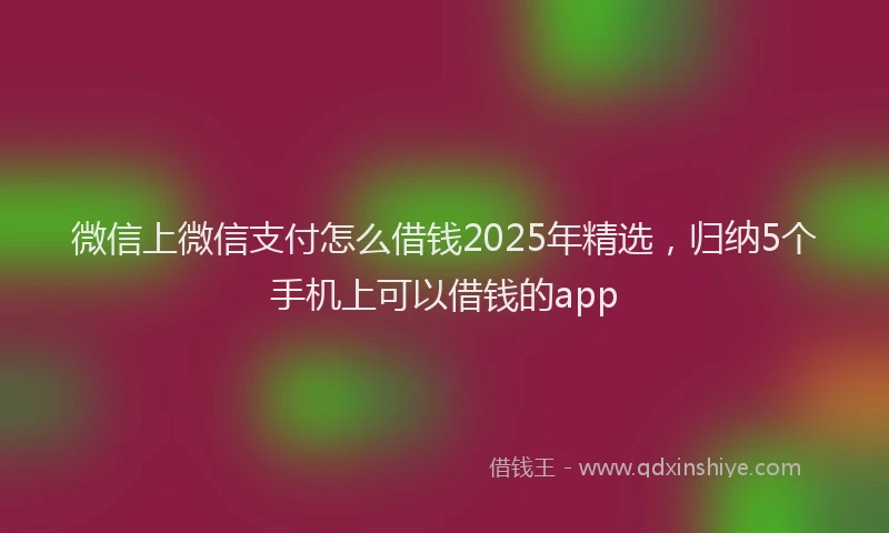 微信上微信支付怎么借钱2025年精选，归纳5个手机上可以借钱的app
