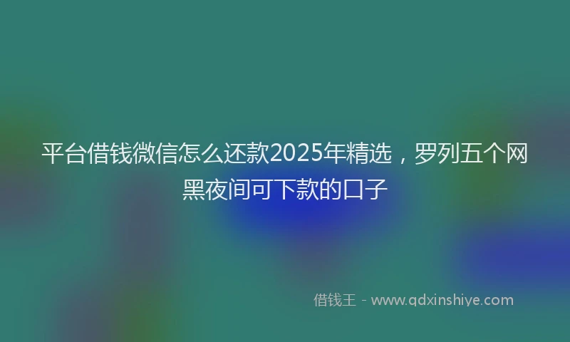 平台借钱微信怎么还款2025年精选，罗列五个网黑夜间可下款的口子