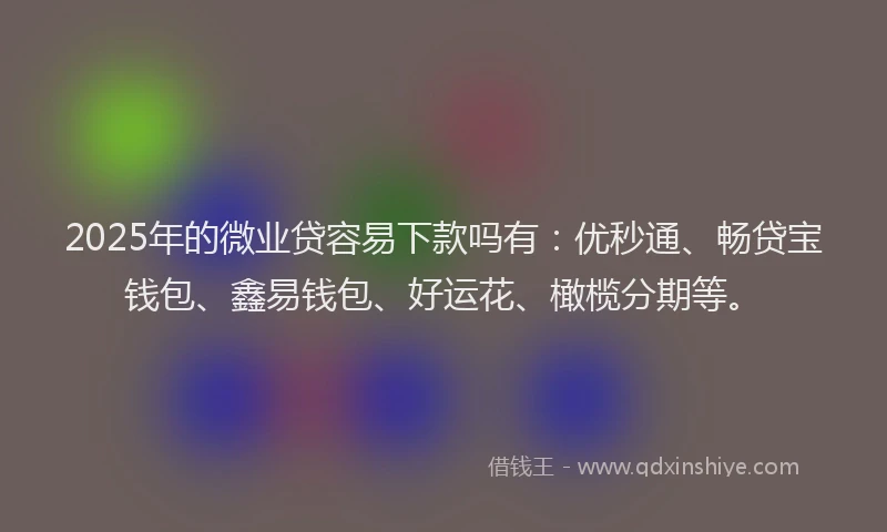 2025年的微业贷容易下款吗有：优秒通、畅贷宝钱包、鑫易钱包、好运花、橄榄分期等。