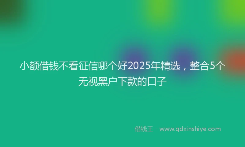 小额借钱不看征信哪个好2025年精选，整合5个无视黑户下款的口子